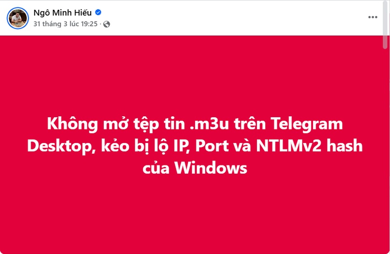 Hiếu PC cảnh báo: Nhấn vào tệp tin này trên Telegram, coi chừng mất sạch Hieu PC canh bao: Nhan vao tep tin nay tren Telegram, coi chung mat sach