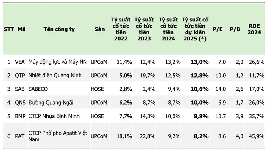 Điểm danh 6 cổ phiếu lành mạnh tài chính, cổ tức cao gấp đôi lãi suất ngân hàng