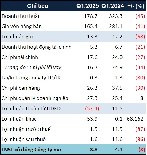 TTF thoát lỗ quý 1 nhờ lợi nhuận khác