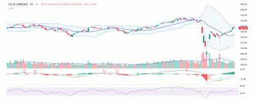 VN-Index vận động đi lên khi Việt Nam bước vào quá trình đàm phán thuế quan đối với Mỹ