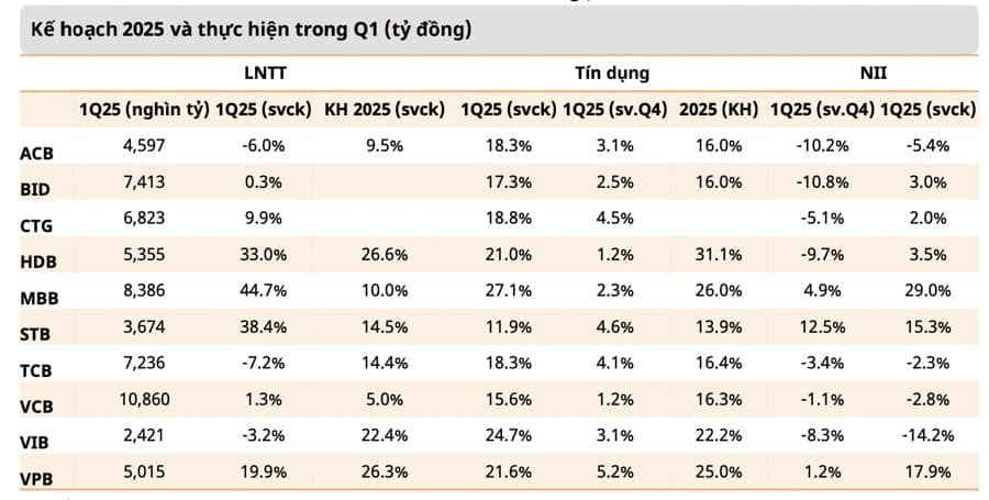 Một công ty chứng khoán hạ dự báo lợi nhuận nhóm ngân hàng năm 2025, chỉ còn tăng 14%