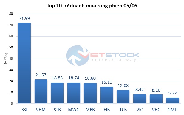 Theo dấu dòng tiền cá mập 05/06: Khối ngoại xả mạnh tay, tự doanh gom SSI và VHM