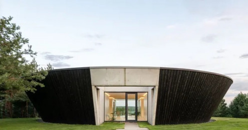 Biệt thự có hình khối như tác phẩm điêu khắc giữa thiên nhiên