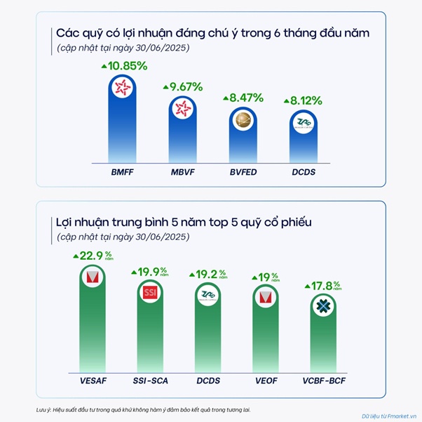 Các quỹ mở đạt lợi nhuận ra sao trong 6 tháng đầu năm 2025?