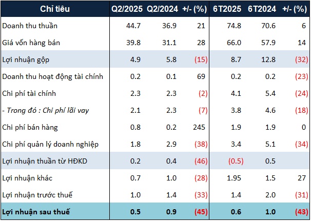 Đệ Tam báo lãi giảm hơn 40% sau 6 tháng đầu năm