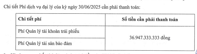 Một doanh nghiệp bất động sản chậm trả gần 37 tỷ đồng phí quản lý trái phiếu cho ngân hàng