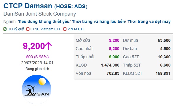 ADS tăng trần sau quý lãi cao và tuyên bố của Chủ tịch