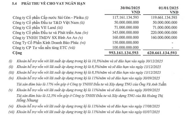 Saigon Water lãi 29 tỷ quý 2, đem tiền cho vay gần ngàn tỷ