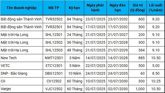 Thị trường trái phiếu riêng lẻ chững lại trong tháng 7