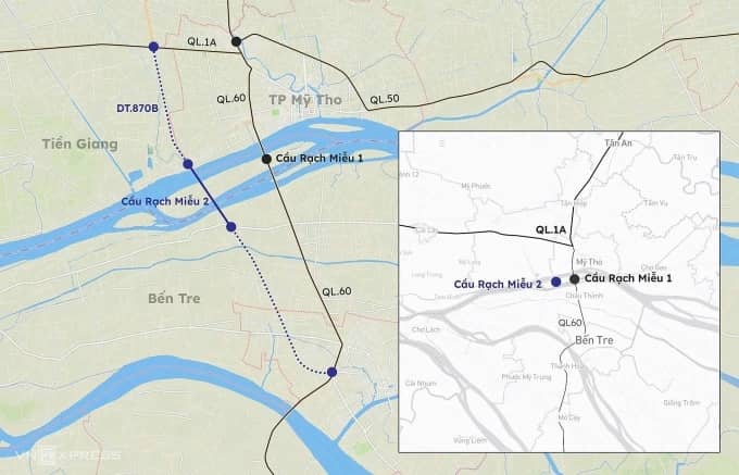 Phương án xe qua cầu Rạch Miễu 2