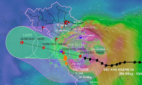 Tin bão mới nhất ngày 25/8: Bão Kajiki mạnh cấp 14, đổ bộ Thanh Hóa - Nghệ An vào chiều nay