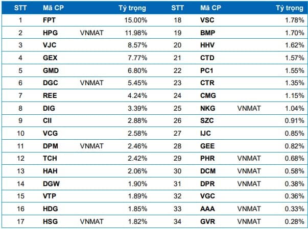 Công ty chứng khoán dự báo danh mục VN50 Growth và VNMITECH, gọi tên nhiều “ông lớn”