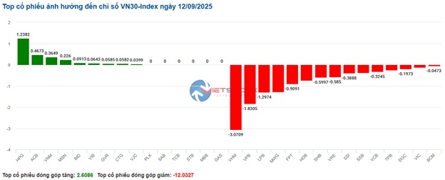 Nhịp đập Thị trường 12/09: Nhóm tài chính diễn biến phân hóa, VN-Index giằng co quanh tham chiếu