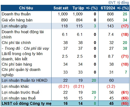 Lợi nhuận bán niên RYG tăng nhẹ sau soát xét