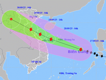 Tin bão mới nhất ngày 27/9: Bão Bualoi tăng cấp, hướng Nghệ An - Quảng Trị