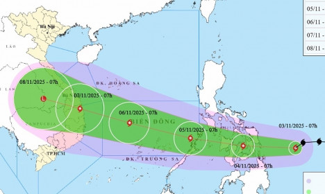 Bão Kalmaegi tăng ba cấp, ngày 5/11 vào Biển Đông