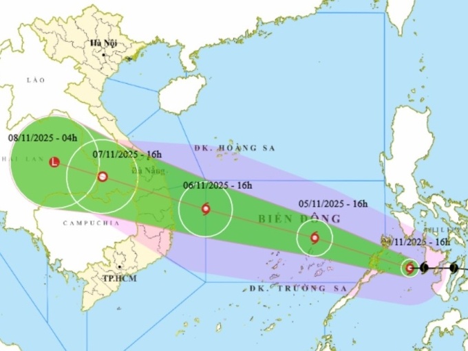Tin bão mới nhất ngày 4/11: Bão Kalmaegi có thể mạnh cấp 14 khi vào vùng biển Đà Nẵng - Khánh Hòa