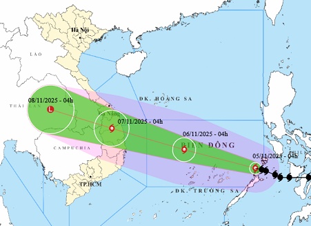 Bão Kalmaegi vào Biển Đông mạnh cấp 13