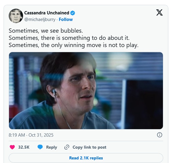 “Trùm bán khống” Michael Burry đặt cược 1 tỷ USD vào sự sụp đổ của cổ phiếu Nvidia và Palantir