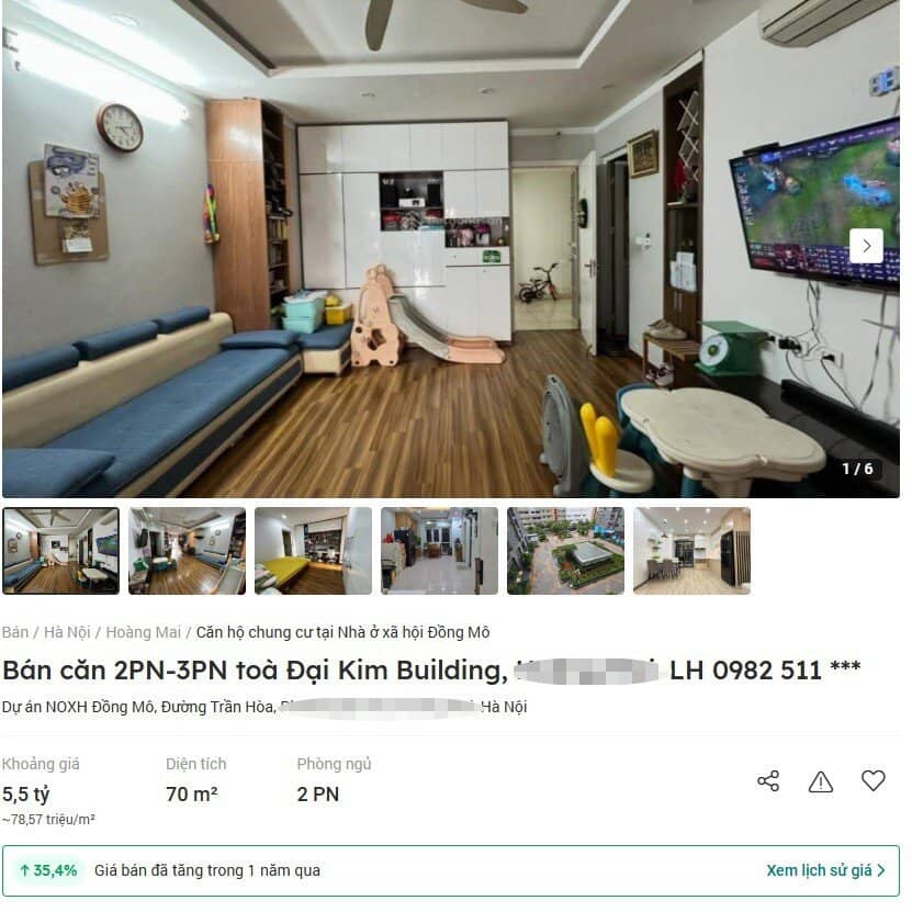 Nhà ở xã hội cũ tại Hà Nội rao bán gần 90 triệu đồng/m2 gây choáng
