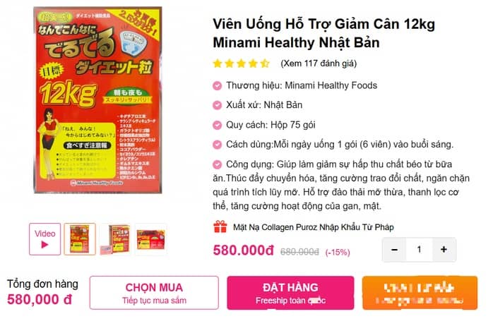 Shopee nói gì khi bị yêu cầu gỡ sản phẩm "Giảm cân 12kg Minami"?
