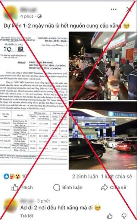 Đăng tin sai sự thật khiến dân Đà Lạt ùn ùn mua xăng dầu, nhiều người bị công an làm việc