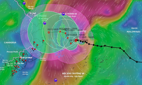 Tin bão mới nhất ngày 27/11: Bão Koto vào giai đoạn đổi hướng liên tục