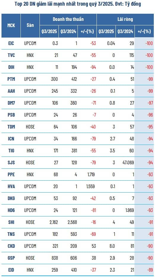 Toàn cảnh kinh doanh 9 tháng: Tăng trưởng lợi nhuận bỏ xa doanh thu