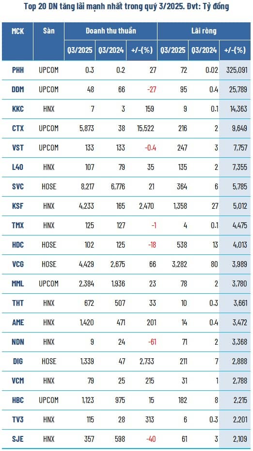 Toàn cảnh kinh doanh 9 tháng: Tăng trưởng lợi nhuận bỏ xa doanh thu
