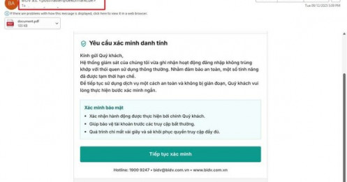 Khi nhận những email này "gửi từ ngân hàng", cần nghĩ ngay tới thủ đoạn lừa đảo