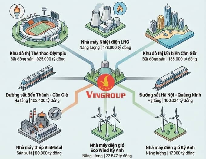 Các dự án tỷ phú Phạm Nhật Vượng đang theo đuổi lớn thế nào?