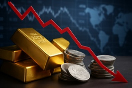 Kim loại quý rơi tự do: Vàng rớt 200 USD, bạc sụt 8%, bạch kim lao dốc 14%