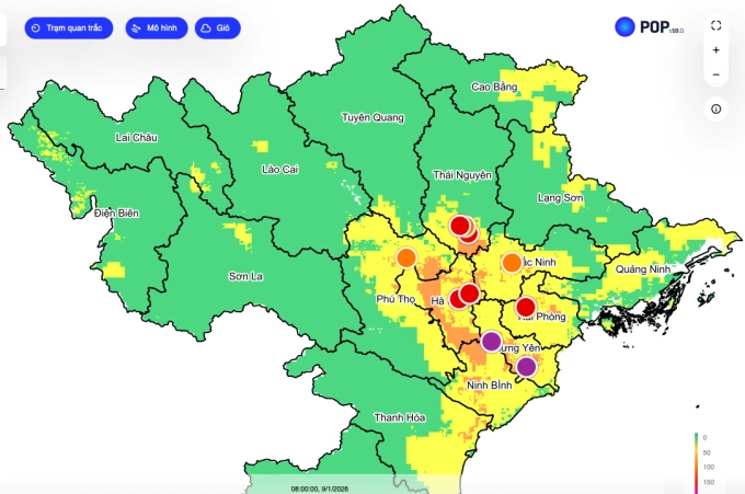 Chất lượng không khí Hà Nội trở lại mức rất xấu