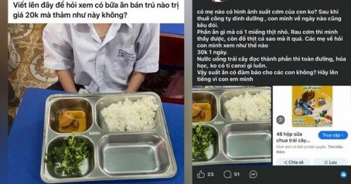 Nhà trường lên tiếng vụ phụ huynh đăng đàn bảo suất ăn bán trú "thảm", học sinh "đói"