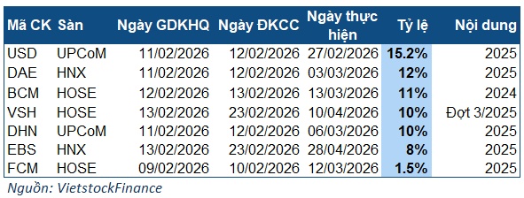 Tuần cuối năm Ất Tỵ: Cổ tức nhỏ giọt, nổi bật BCM chốt quyền chia ngàn tỷ