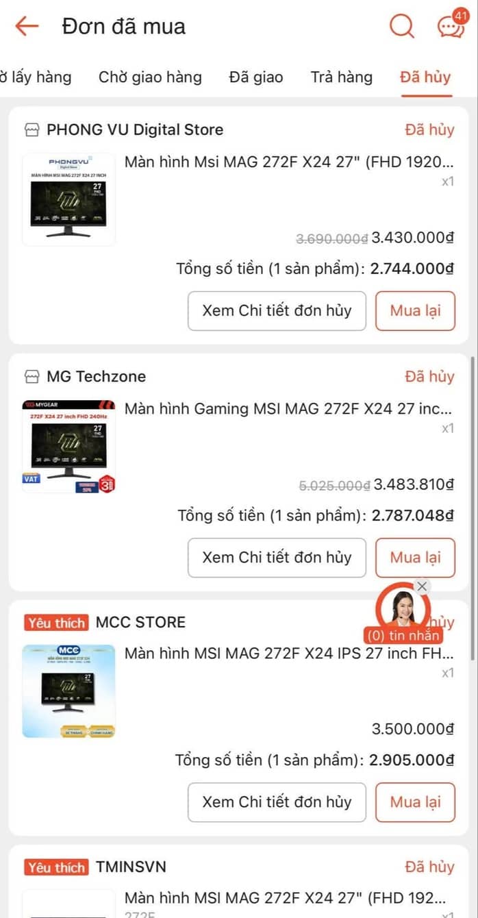 Shopee nói gì khi đơn hàng săn sale của người mua bất ngờ bị hủy?