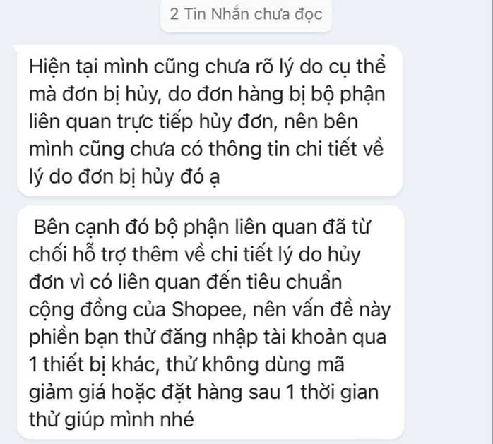 Shopee nói gì khi đơn hàng săn sale của người mua bất ngờ bị hủy?
