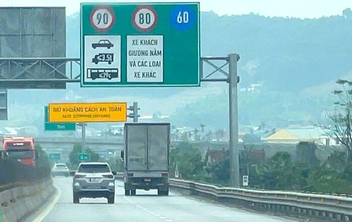 Tốc độ tối đa trên một số tuyến cao tốc