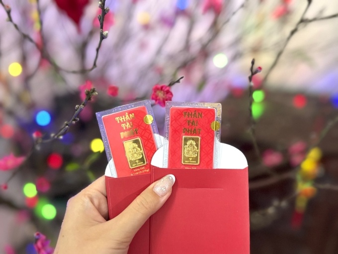 Lì xì Tết một phân vàng được ưa chuộng