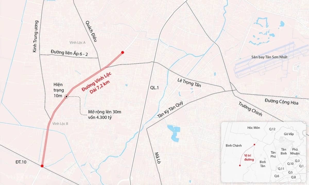 Phối cảnh tuyến đường huyết mạch phía tây TP HCM mở rộng gấp bốn