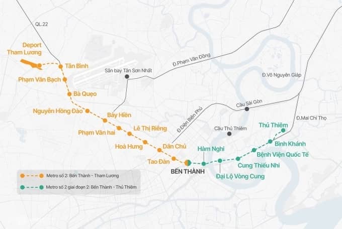 Metro Bến Thành - Thủ Thiêm sẽ khởi công tháng 4/2026 giúp kết nối Long Thành