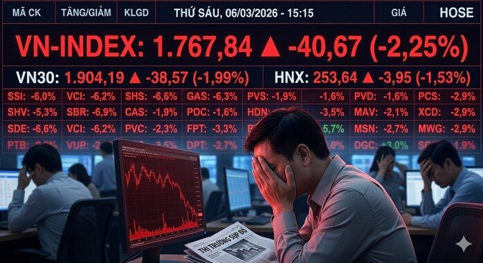 Thứ sáu "giông bão", VN-Index bốc hơi hơn 40 điểm