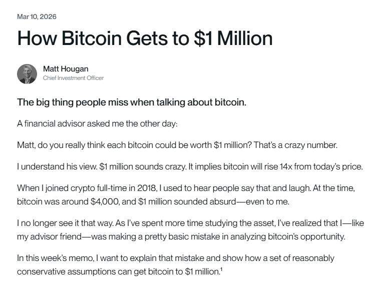 Bitwise dự đoán giá Bitcoin có thể đạt 1 triệu USD trong 10 năm tới