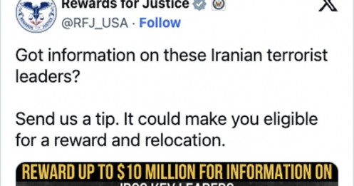 Mỹ treo thưởng lớn tìm thông tin giới lãnh đạo cấp cao Iran