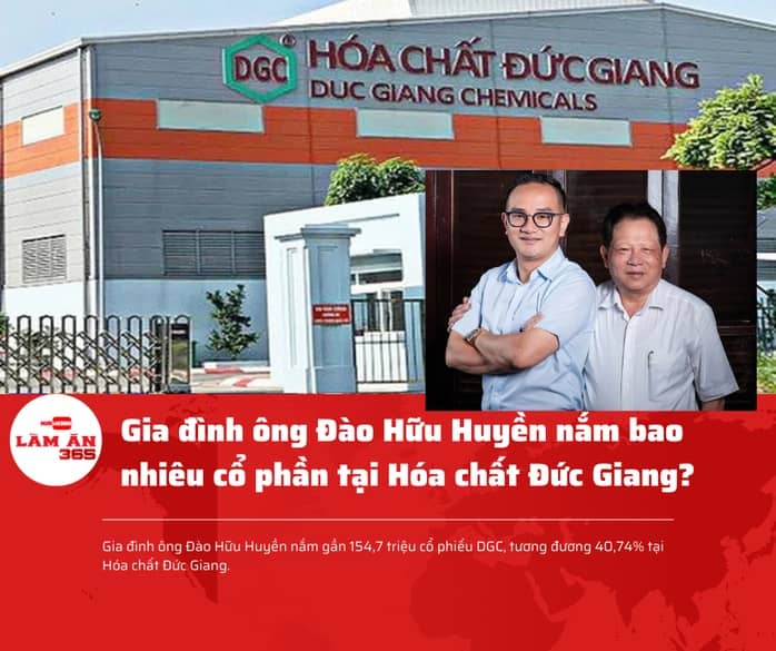 Gia đình ông Đào Hữu Huyền nắm bao nhiêu cổ phần tại Hóa chất Đức Giang?