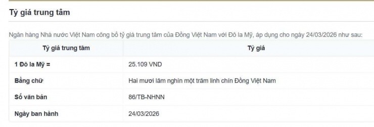 Tỷ giá USD/VND hôm nay 24/3: Tỷ giá trung tâm vượt 25.100 đồng, thị trường chợ đen tăng phi mã