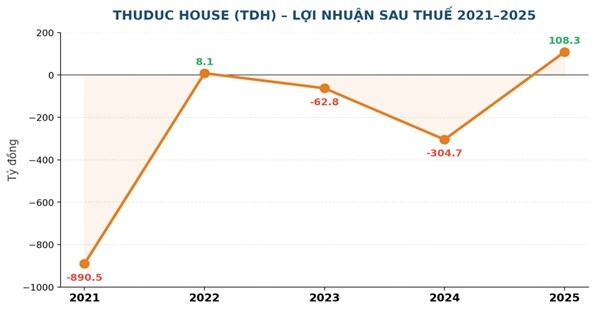 Thuduc House: Lãi ròng 2025 đạt hơn 108 tỷ đồng, chấm dứt chuỗi thua lỗ