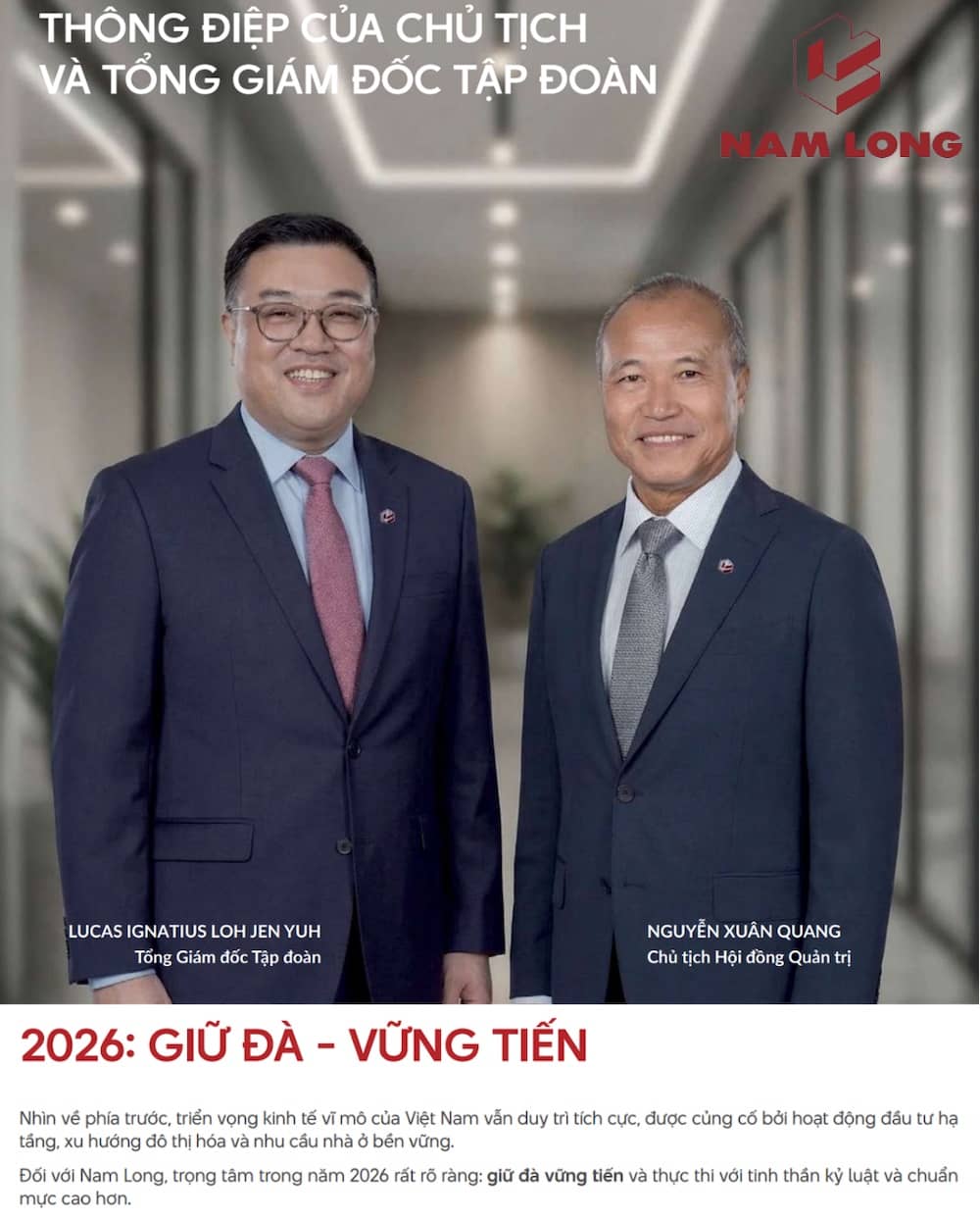 Thông điệp 2026 từ lãnh đạo “ông lớn” bất động sản: Tăng tốc hay phòng thủ?