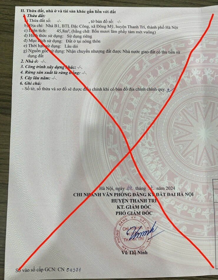 Hà Nội xuất hiện sổ đỏ giả với thủ đoạn vô cùng tinh vi