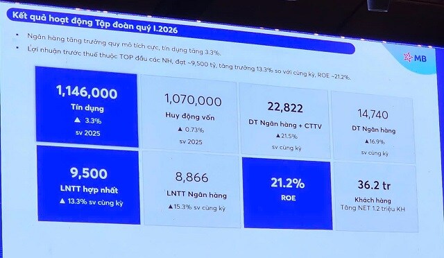 ĐHĐCĐ MB: Lãi trước thuế quý 1 đạt 9,500 tỷ đồng, tăng hơn 13%